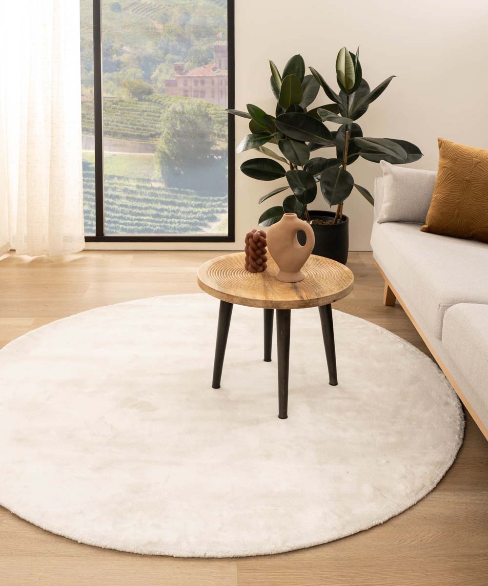 Tapis viscose rond - Pearl blanc - sfeer