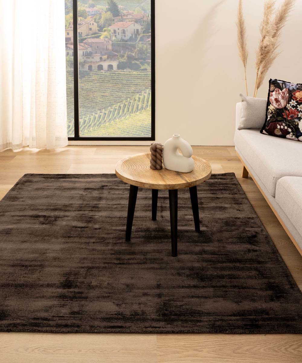 Tapis viscose carré - Glamour marron foncé - sfeer Tapis viscose carré - Glamour marron foncé - sfeer