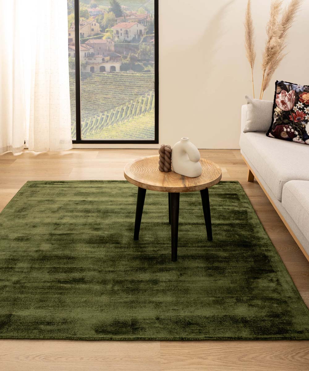 Tapis viscose carré - Glamour vert - sfeer Tapis viscose carré - Glamour vert - sfeer