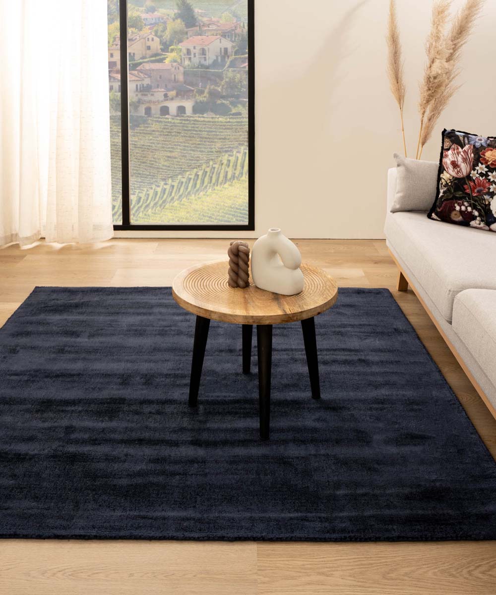 Tapis viscose carré - Glamour bleu marine - sfeer Tapis viscose carré - Glamour bleu marine - sfeer
