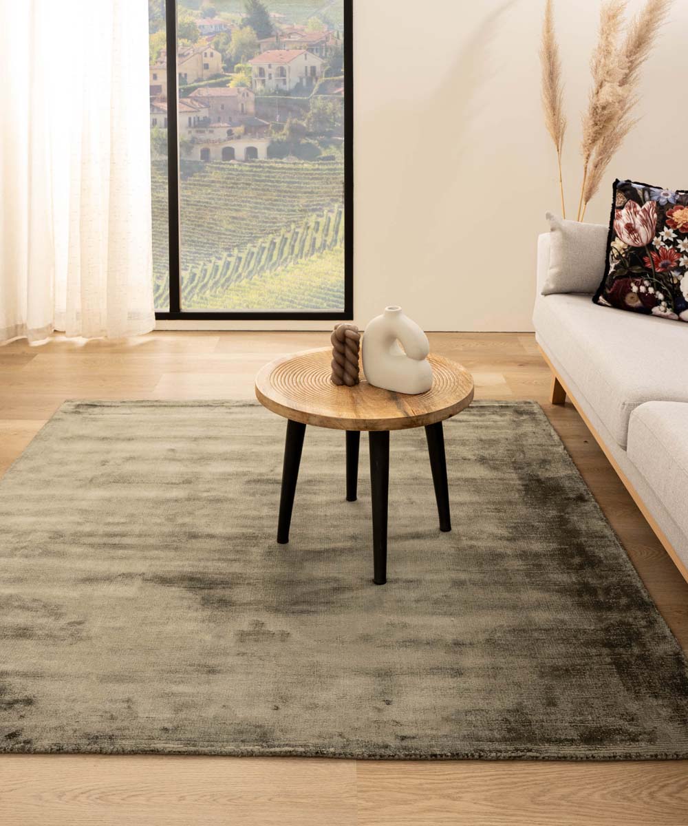 Tapis viscose carré - Glamour vert olive - sfeer Tapis viscose carré - Glamour vert olive - sfeer