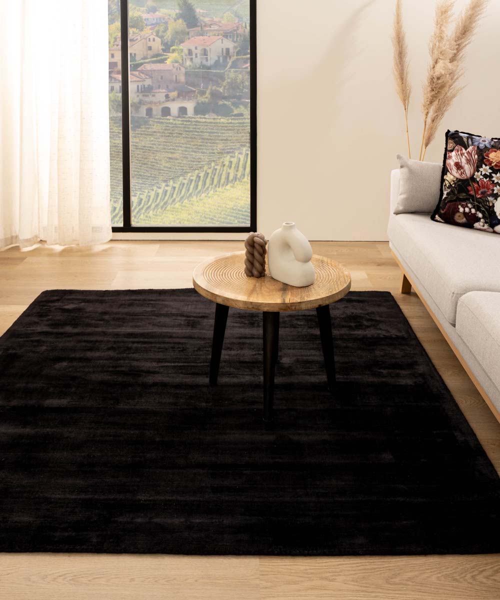 Tapis viscose carré - Glamour noir - sfeer Tapis viscose carré - Glamour noir - sfeer