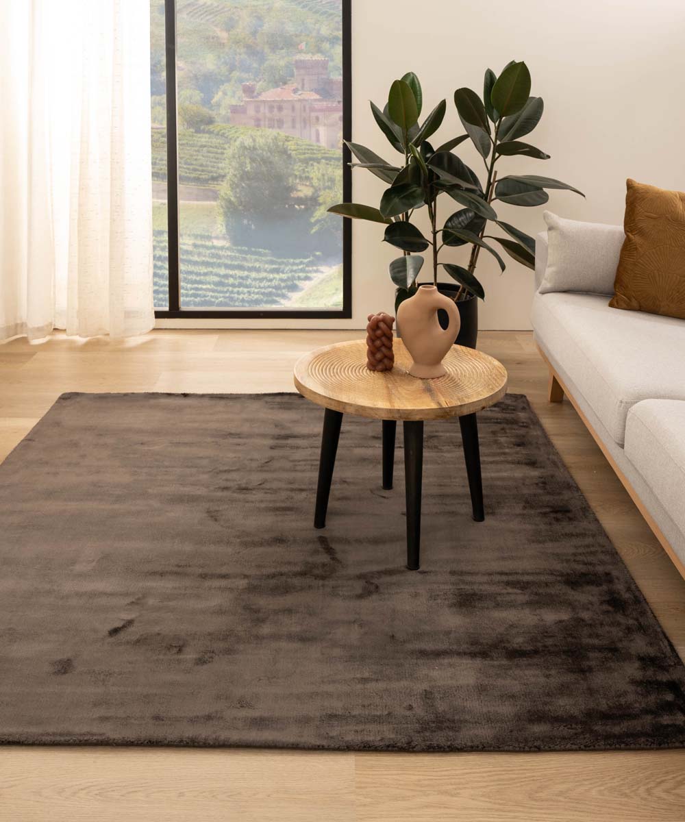 Tapis viscose carré - Pearl marron foncé - sfeer Tapis viscose carré - Pearl marron foncé - sfeer