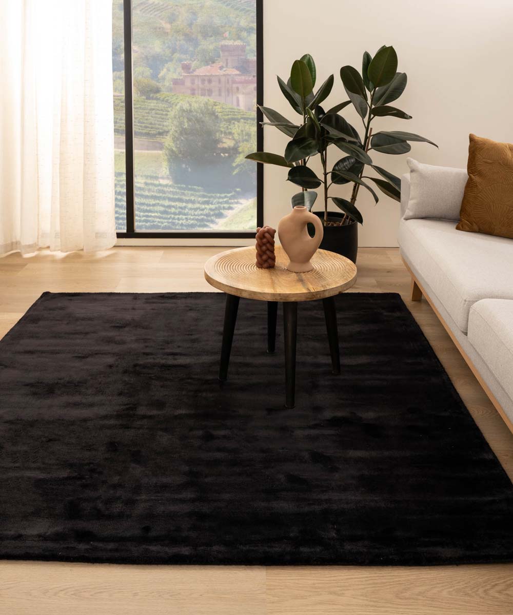 Tapis viscose carré - Pearl noir - sfeer