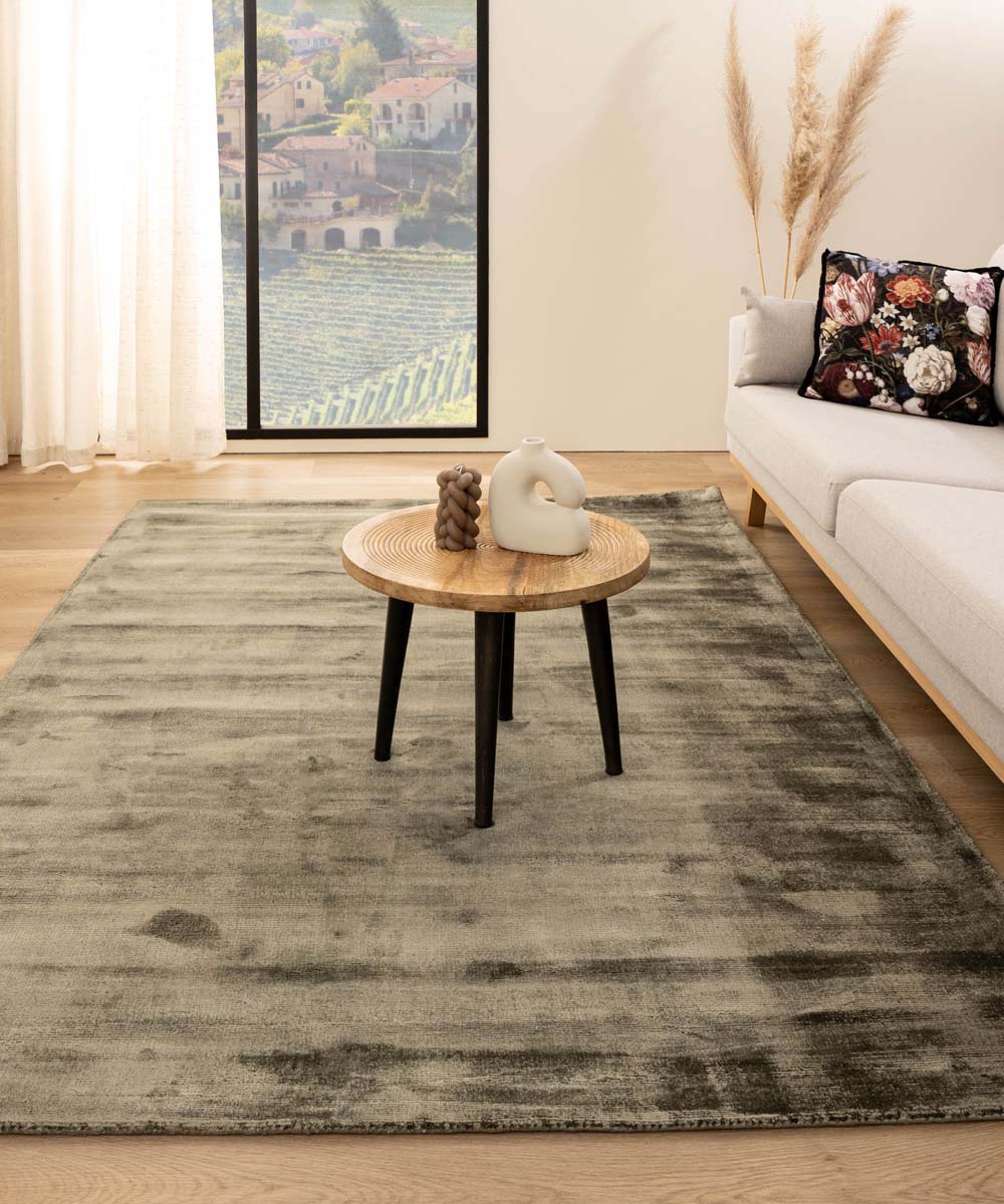 Tapis viscose - Glamour vert olive - sfeer Tapis viscose - Glamour vert olive - sfeer