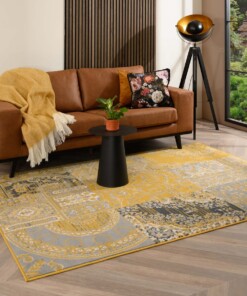 Tapis patchwork - Ease Agatha jaune ocre