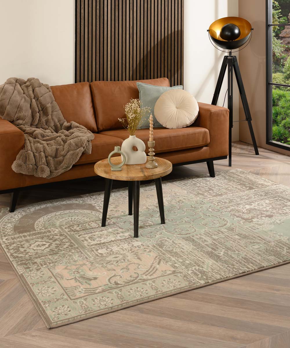 Tapis patchwork - Ease Agatha vert tendre Tapis patchwork - Ease Agatha vert tendre