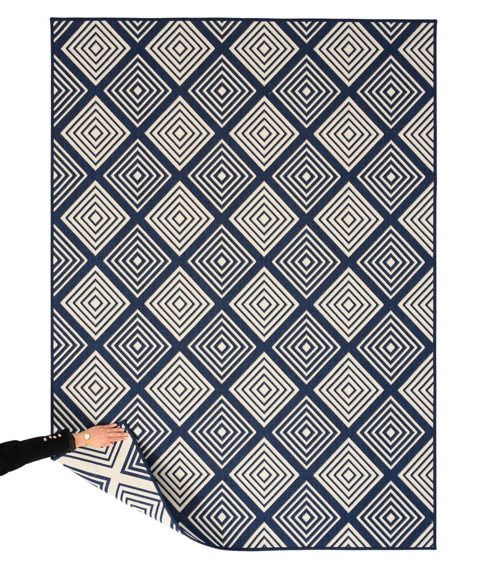 Tapis extérieur losanges - Flip Gem bleu foncé Tapis extérieur losanges - Flip Gem bleu foncé