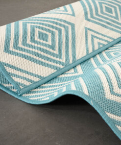 Tapis extérieur losanges - Flip Gem turquoise Tapis extérieur losanges - Flip Gem turquoise