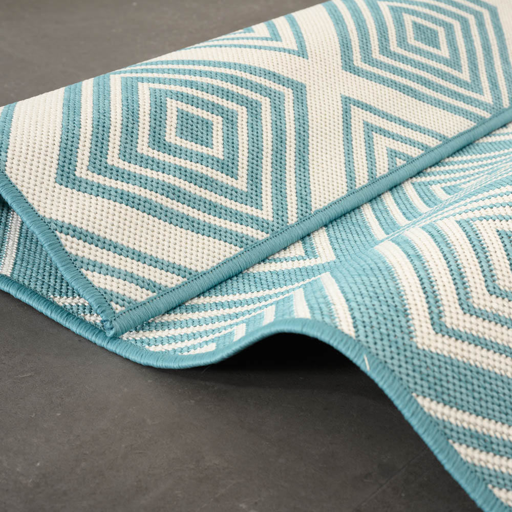 Tapis extérieur losanges - Flip Gem turquoise Tapis extérieur losanges - Flip Gem turquoise