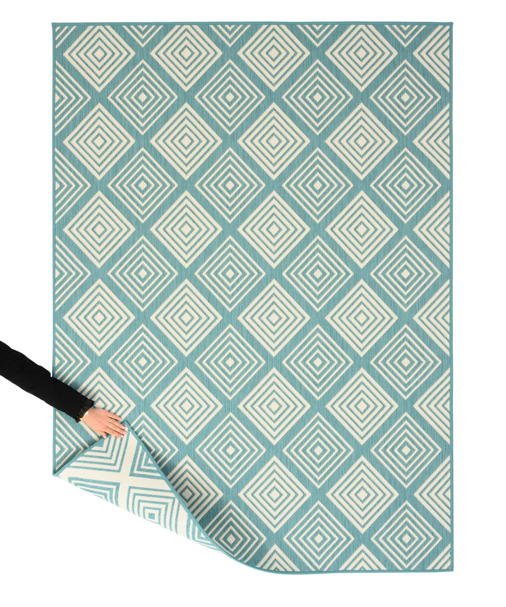 Tapis extérieur losanges - Flip Gem turquoise Tapis extérieur losanges - Flip Gem turquoise