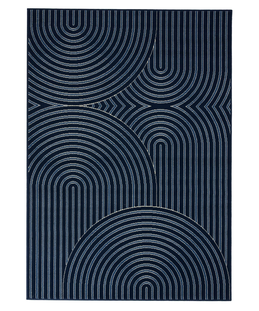 Tapis japandi - Ease Akira bleu foncé Tapis japandi - Ease Akira bleu foncé