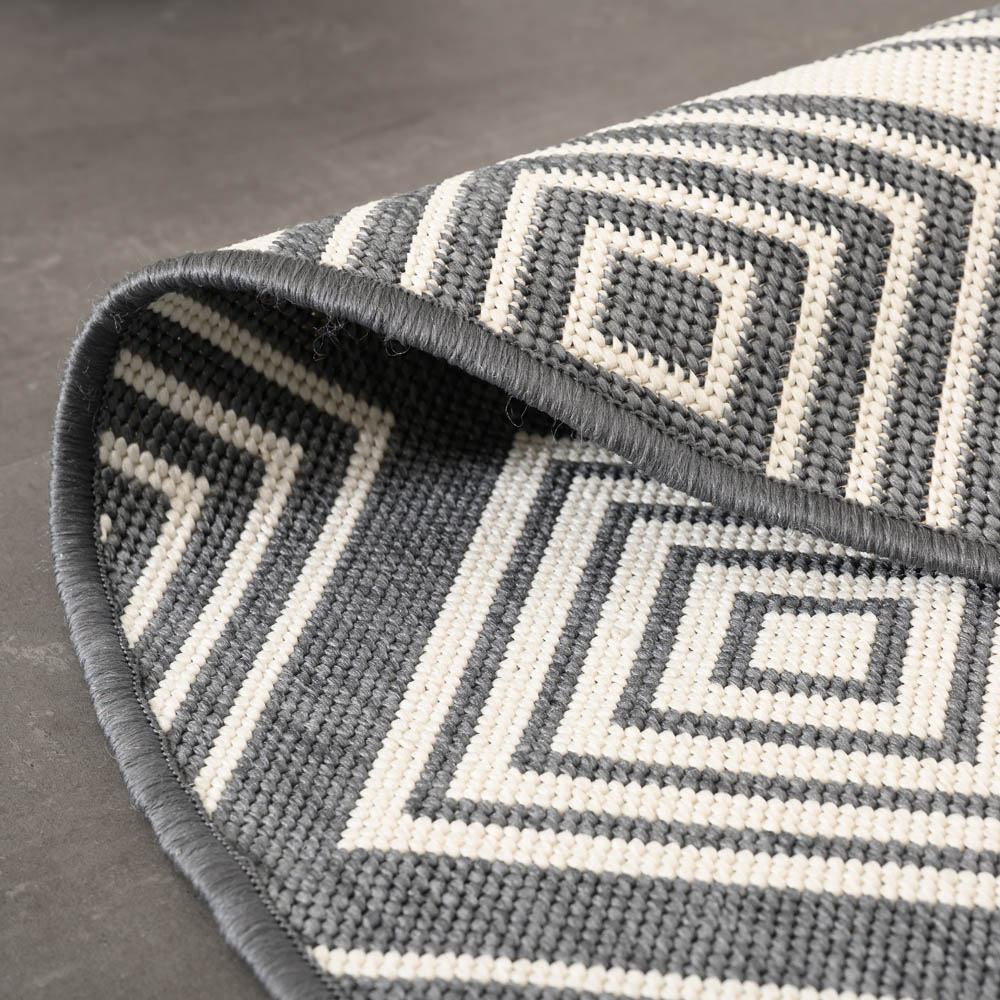 Tapis extérieur rond losanges - Flip Gem gris Tapis extérieur rond losanges - Flip Gem gris