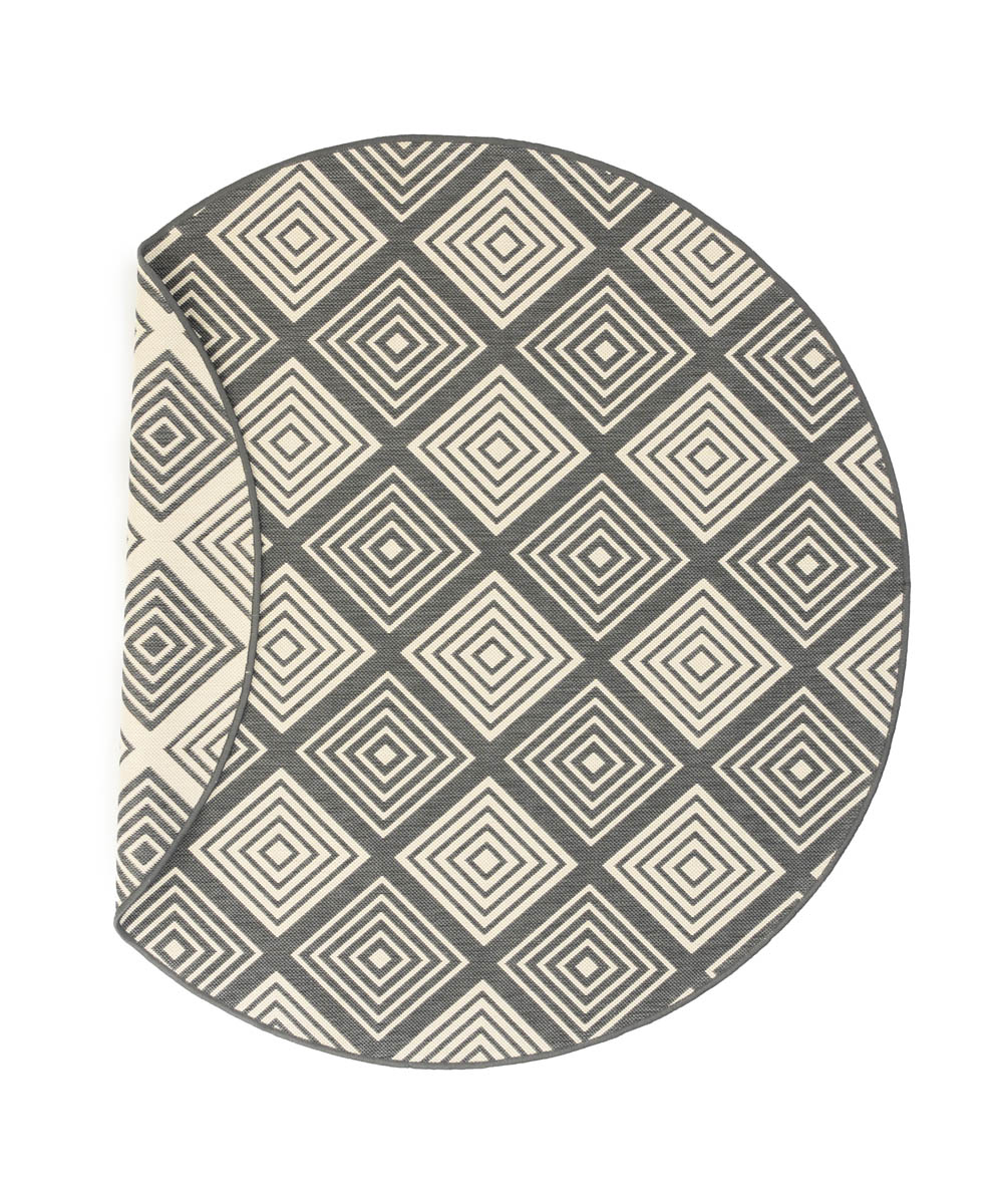 Tapis extérieur rond losanges - Flip Gem gris Tapis extérieur rond losanges - Flip Gem gris