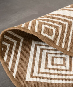 Tapis extérieur rond losanges - Flip Gem brun clair Tapis extérieur rond losanges - Flip Gem brun clair