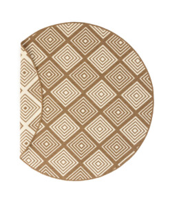 Tapis extérieur rond losanges - Flip Gem brun clair Tapis extérieur rond losanges - Flip Gem brun clair