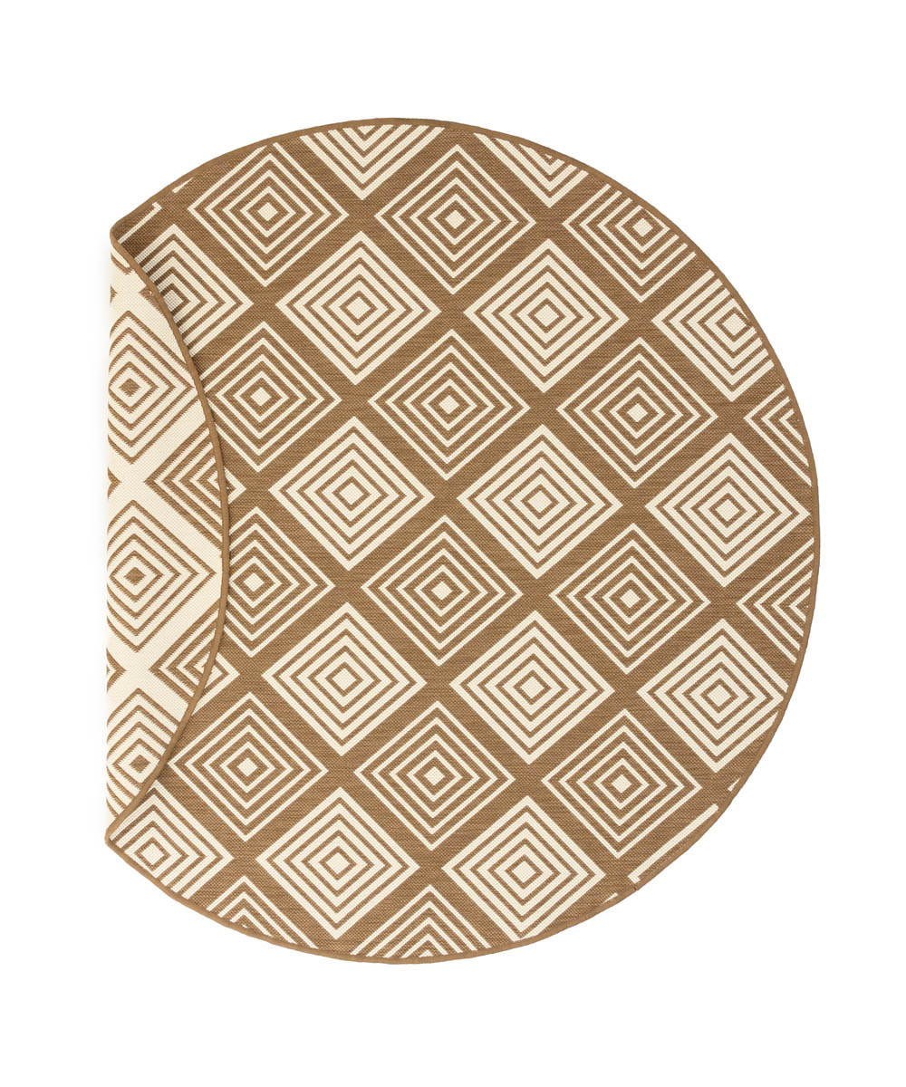 Tapis extérieur rond losanges - Flip Gem brun clair Tapis extérieur rond losanges - Flip Gem brun clair