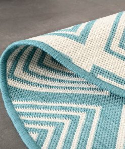 Tapis extérieur rond losanges - Flip Gem turquoise Tapis extérieur rond losanges - Flip Gem turquoise