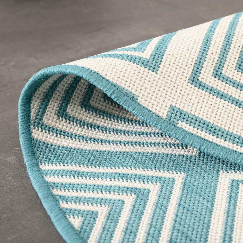 Tapis extérieur rond losanges - Flip Gem turquoise Tapis extérieur rond losanges - Flip Gem turquoise