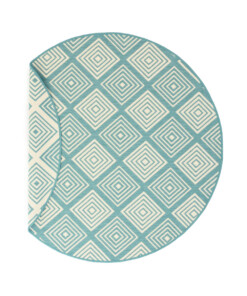 Tapis extérieur rond losanges - Flip Gem turquoise Tapis extérieur rond losanges - Flip Gem turquoise
