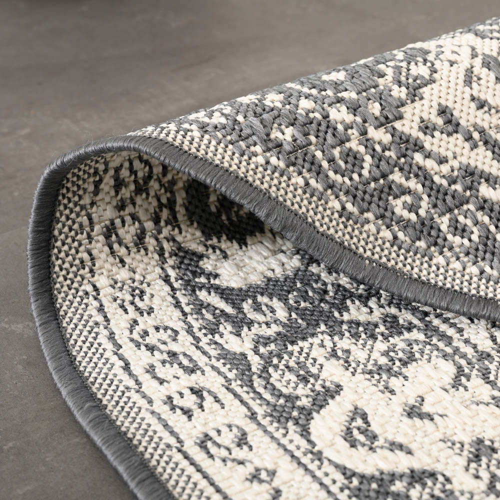 Tapis extérieur rond vintage - Flip Agnes gris Tapis extérieur rond vintage - Flip Agnes gris