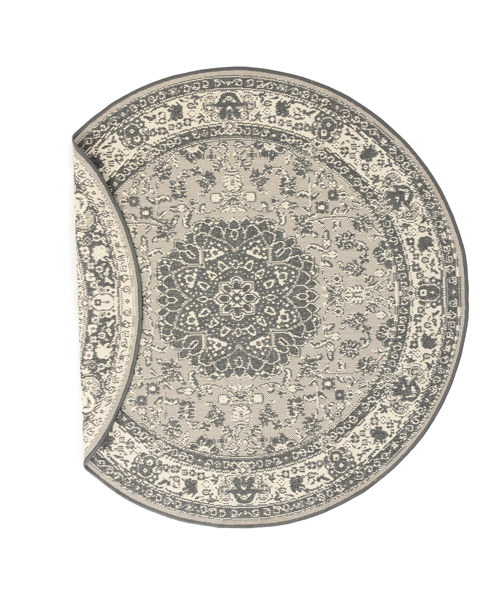 Tapis extérieur rond vintage - Flip Agnes gris Tapis extérieur rond vintage - Flip Agnes gris