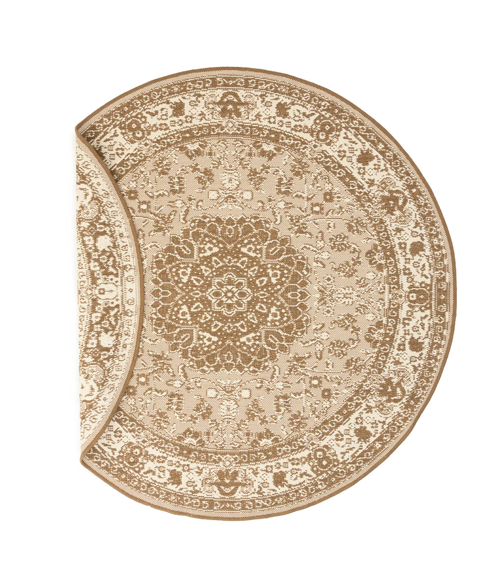 Tapis extérieur rond vintage - Flip Agnes brun clair Tapis extérieur rond vintage - Flip Agnes brun clair