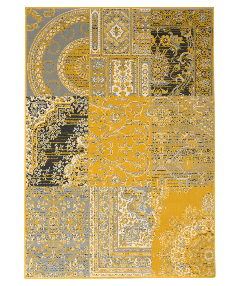 Tapis patchwork - Ease Agatha jaune ocre Tapis patchwork - Ease Agatha jaune ocre