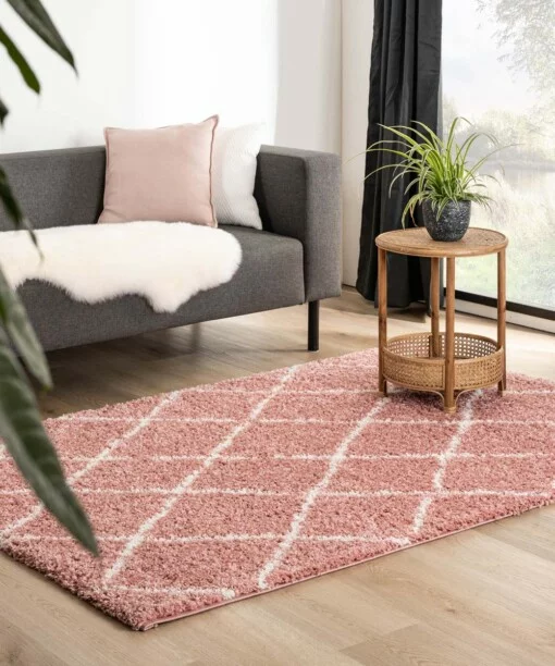 tapis entrée poils longs losange Habitat
