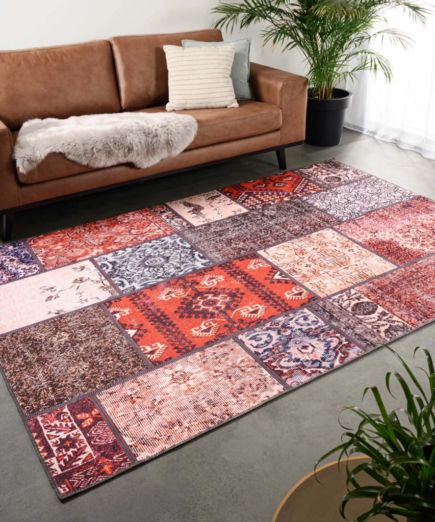 tapis persan multicolore patchwork