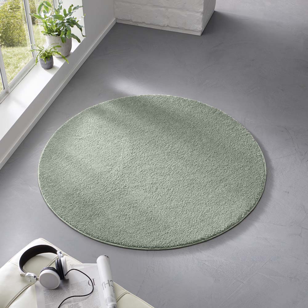 Tapis rond poil ras - Bliss vert menthe - sfeer Tapis rond poil ras - Bliss vert menthe - sfeer