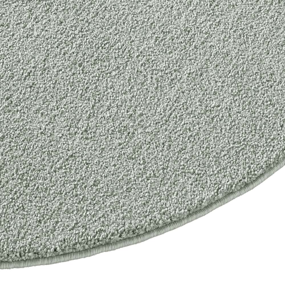 Tapis rond poil ras - Bliss vert menthe - close up Tapis rond poil ras - Bliss vert menthe - close up