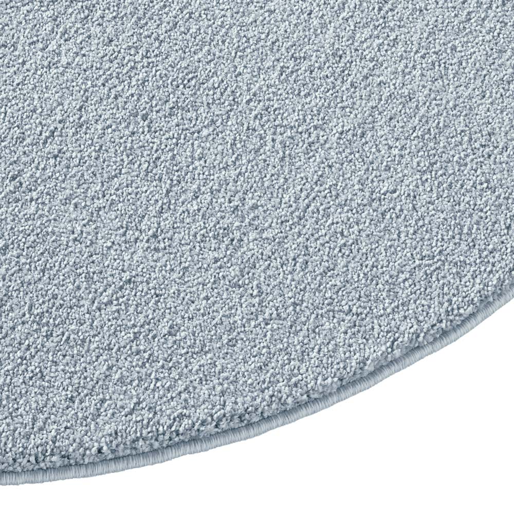Tapis rond poil ras - Bliss bleu clair - close up Tapis rond poil ras - Bliss bleu clair - close up