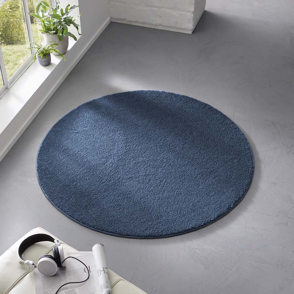 Tapis rond poil ras - Bliss bleu foncé - sfeer Tapis rond poil ras - Bliss bleu foncé - sfeer