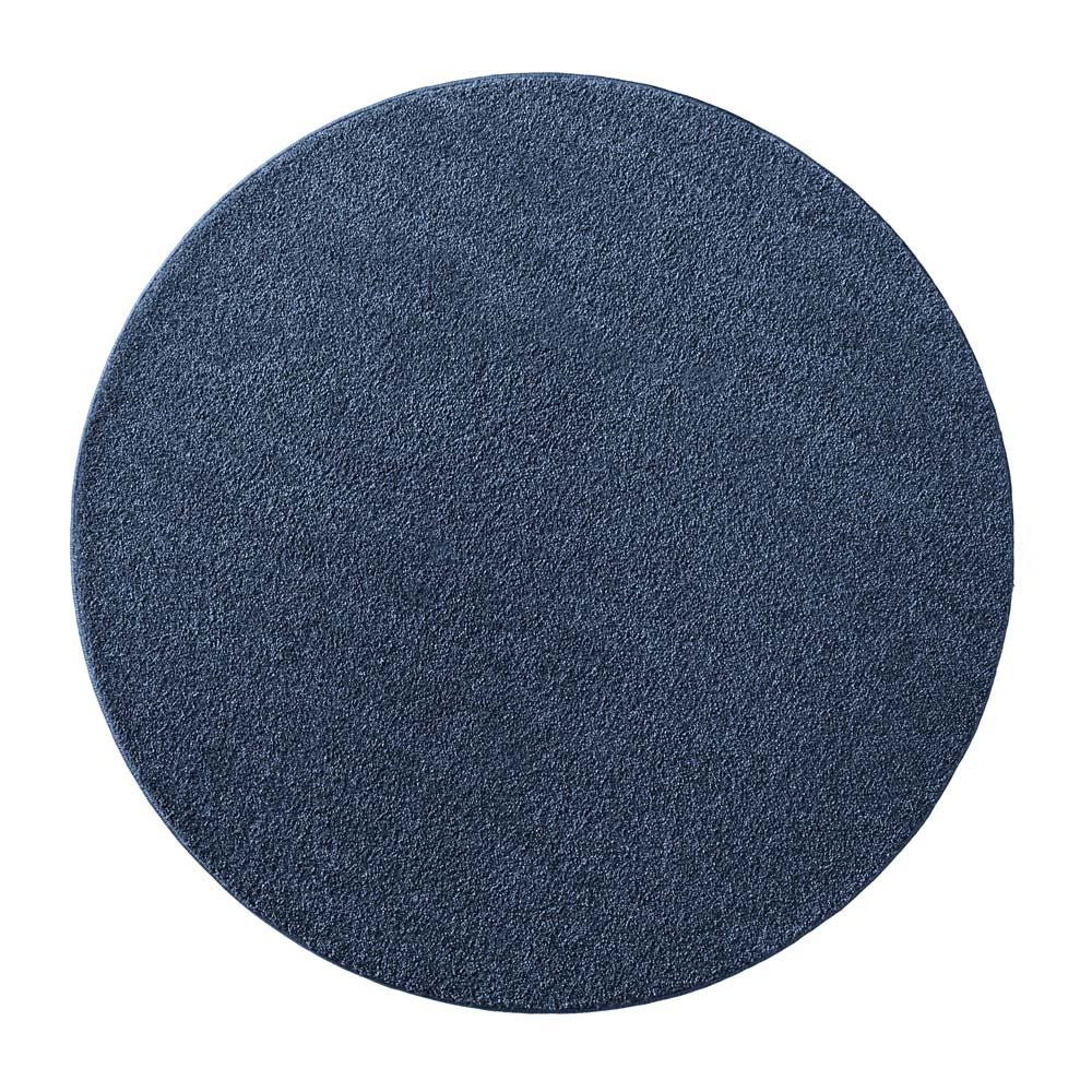 Tapis rond poil ras - Bliss bleu foncé - overzicht Tapis rond poil ras - Bliss bleu foncé - overzicht