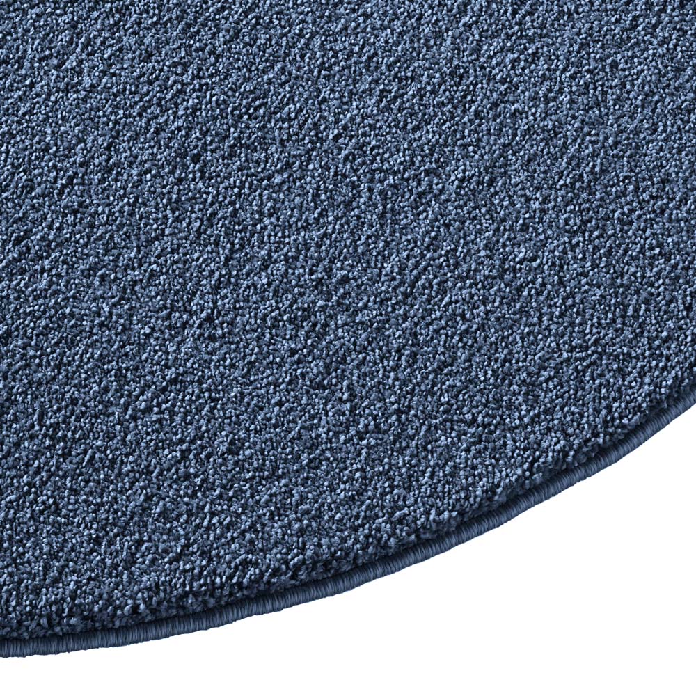Tapis rond poil ras - Bliss bleu foncé - close up Tapis rond poil ras - Bliss bleu foncé - close up