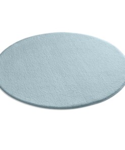 Tapis rond doux - Lior bleu clair (lavable à 30 °C) - overzicht