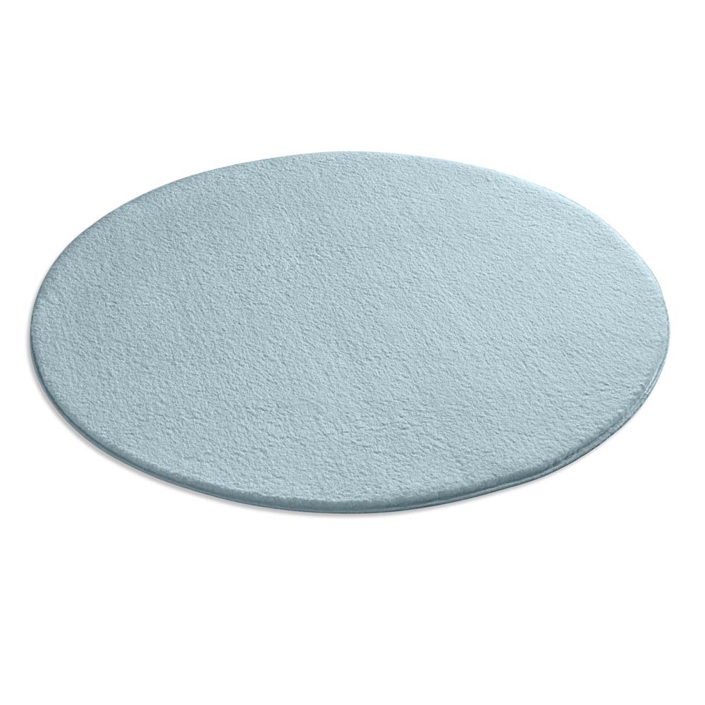 Tapis rond doux - Lior bleu clair (lavable à 30 °C) - overzicht Tapis rond doux - Lior bleu clair (lavable à 30 °C) - overzicht