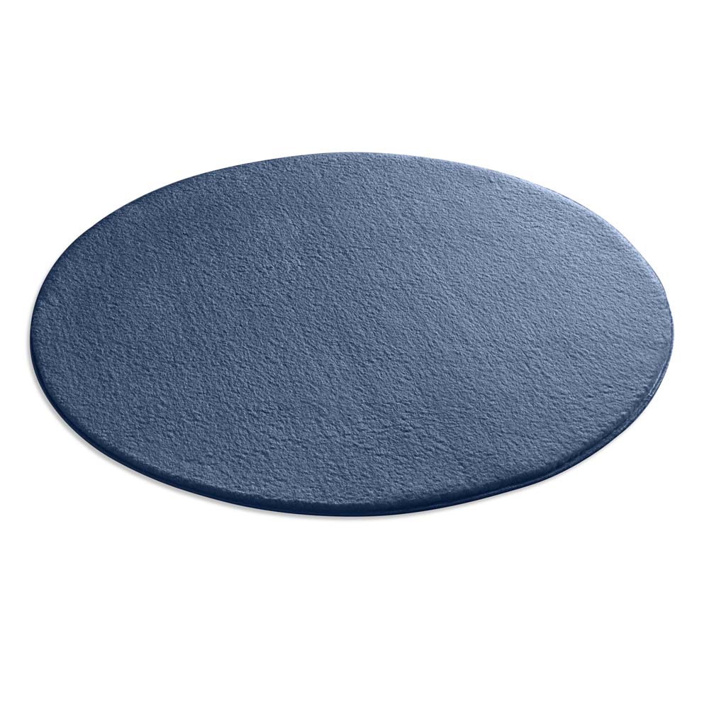 Tapis rond doux - Lior bleu foncé (lavable à 30 °C) - overzicht Tapis rond doux - Lior bleu foncé (lavable à 30 °C) - overzicht