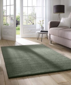 Tapis doux - Lior vert foncé (lavable à 30 °C) - sfeer