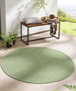 Tapis extérieur rond - Elara vert - sfeer