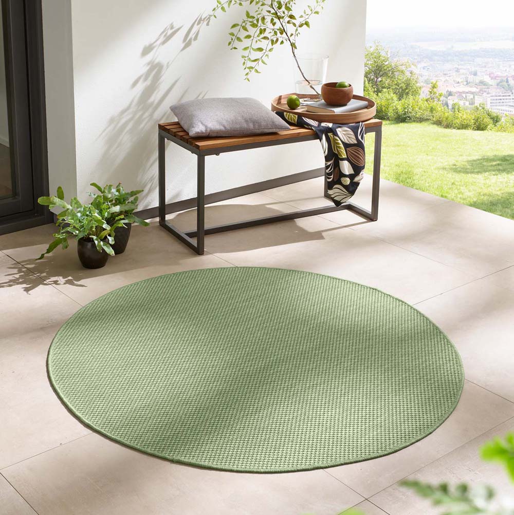 Tapis extérieur rond - Elara vert - sfeer Tapis extérieur rond - Elara vert - sfeer