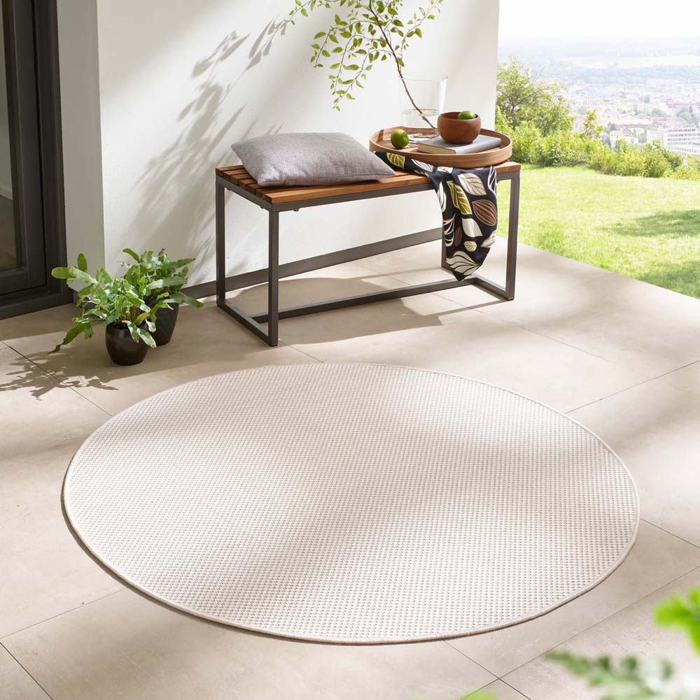 Tapis extérieur rond - Elara crème - sfeer Tapis extérieur rond - Elara crème - sfeer