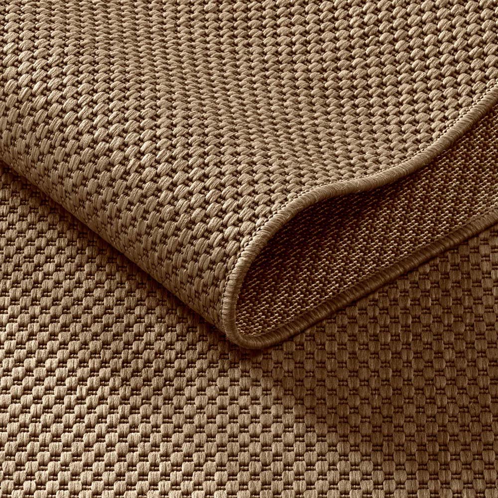 Tapis extérieur rond - Elara marron - close up Tapis extérieur rond - Elara marron - close up