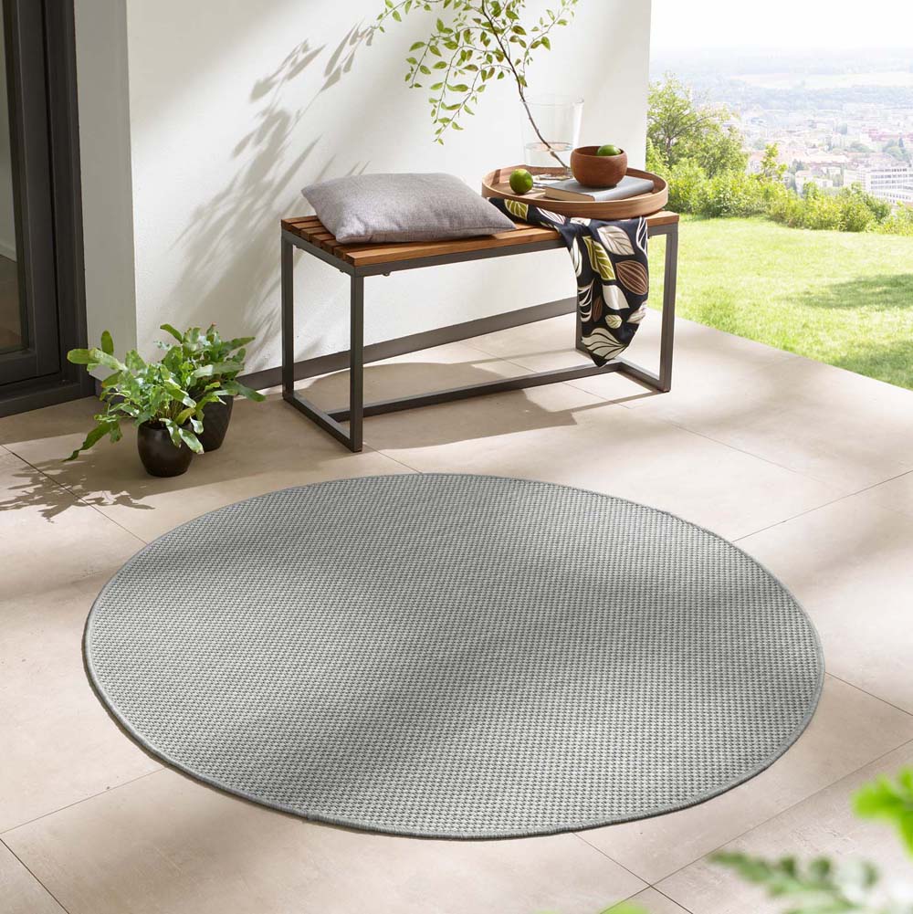 Tapis extérieur rond - Elara gris - sfeer Tapis extérieur rond - Elara gris - sfeer