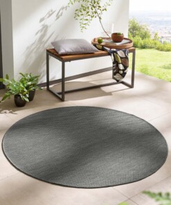 Tapis extérieur rond - Elara anthracite - sfeer