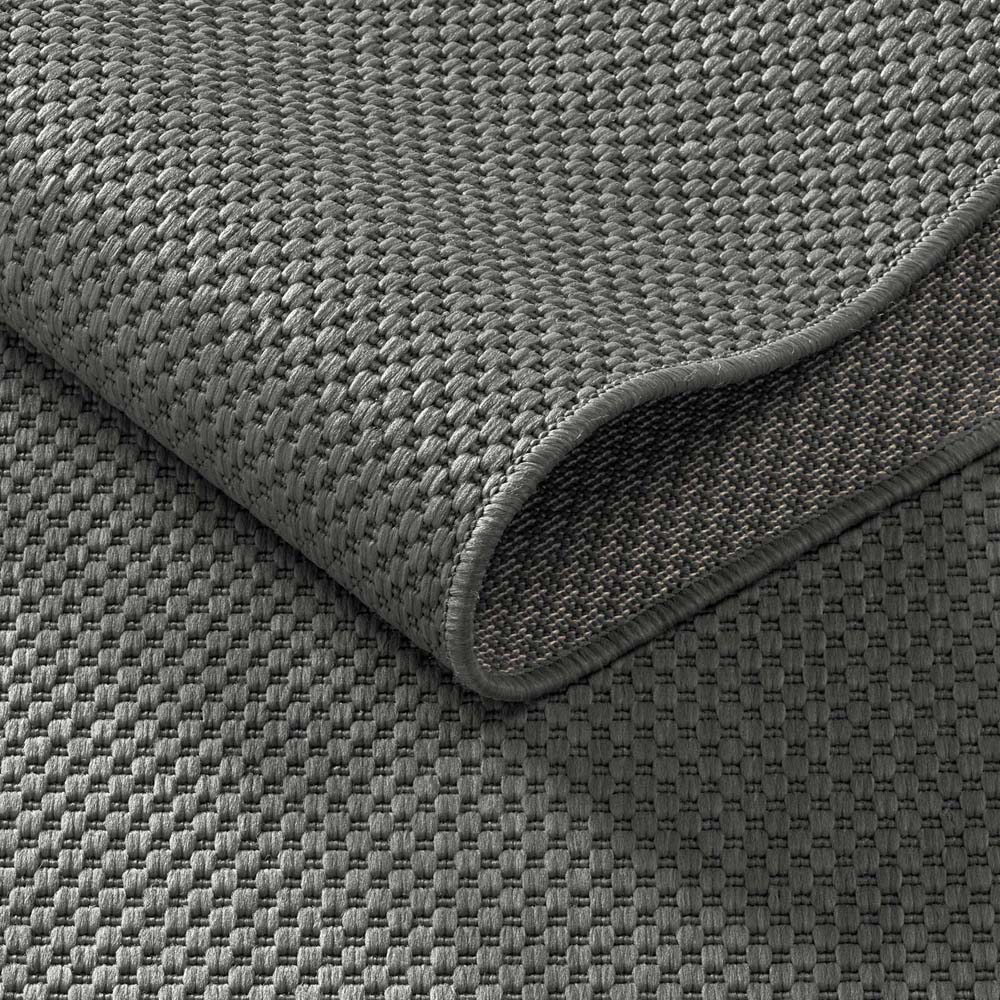 Tapis extérieur rond - Elara anthracite - close up Tapis extérieur rond - Elara anthracite - close up