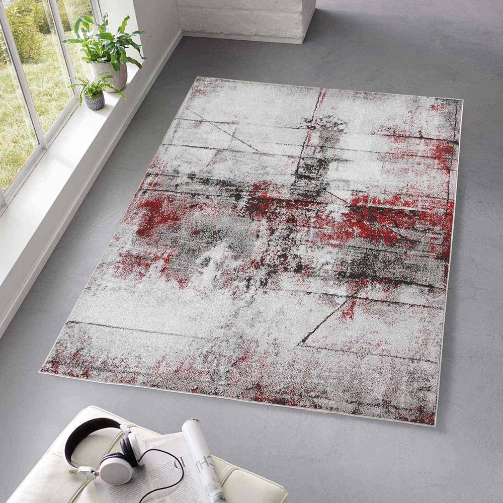 Tapis abstrait - Arlo rouge - sfeer Tapis abstrait - Arlo rouge - sfeer