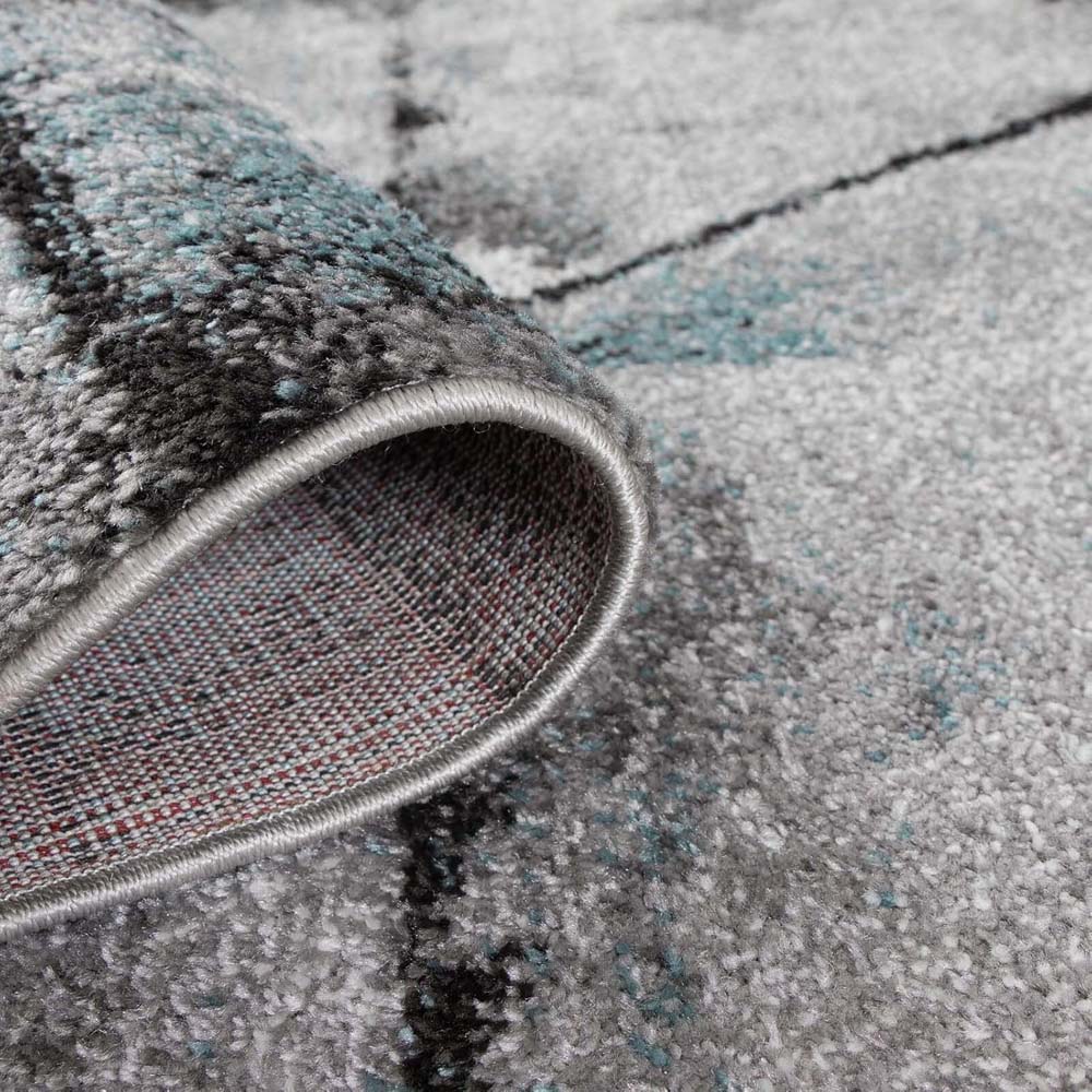 Tapis abstrait - Arlo bleu - close up Tapis abstrait - Arlo bleu - close up