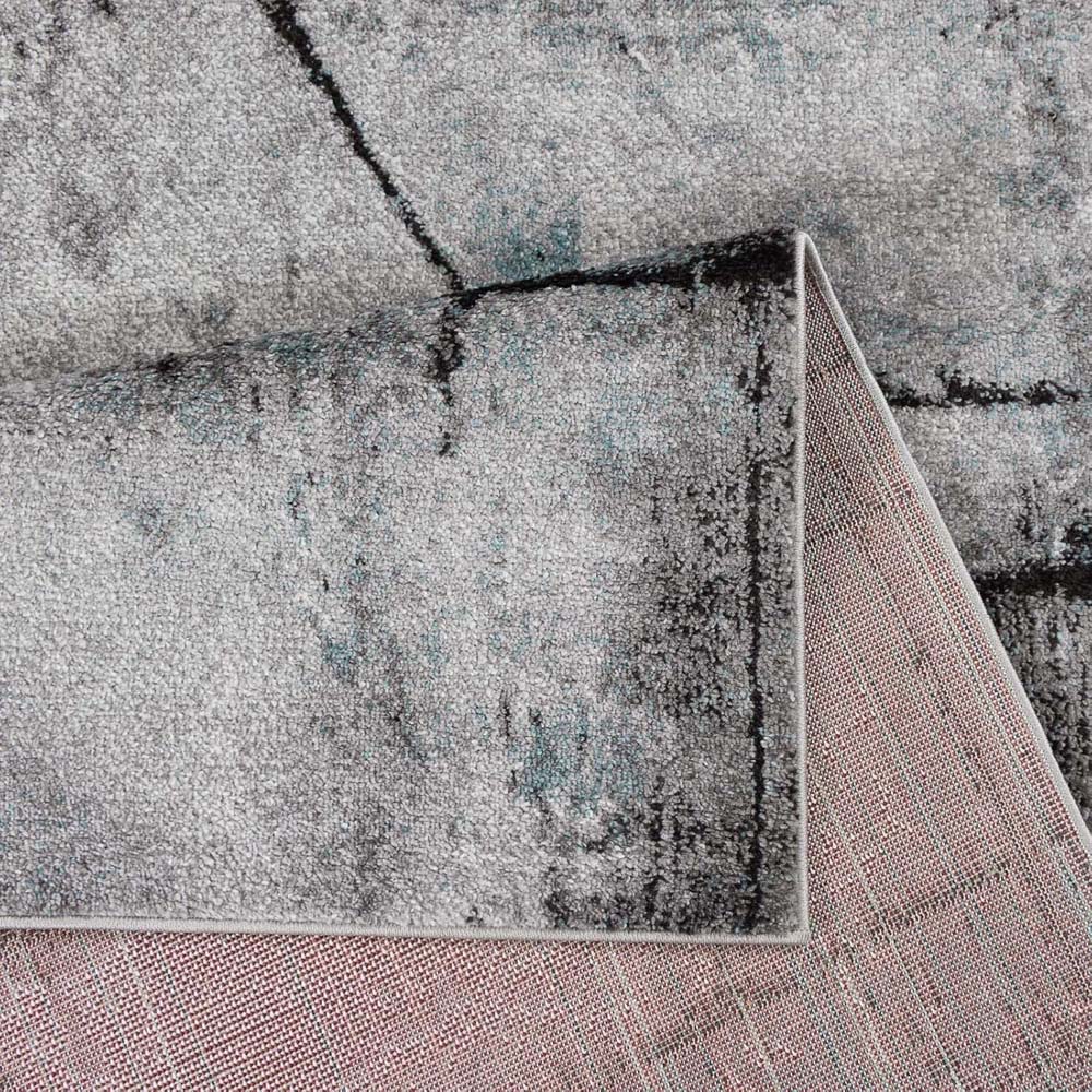 Tapis abstrait - Arlo bleu - close up Tapis abstrait - Arlo bleu - close up